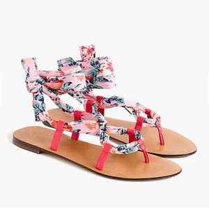 NWT J. Crew Pink Liberty Floral Wrap-around Sandal